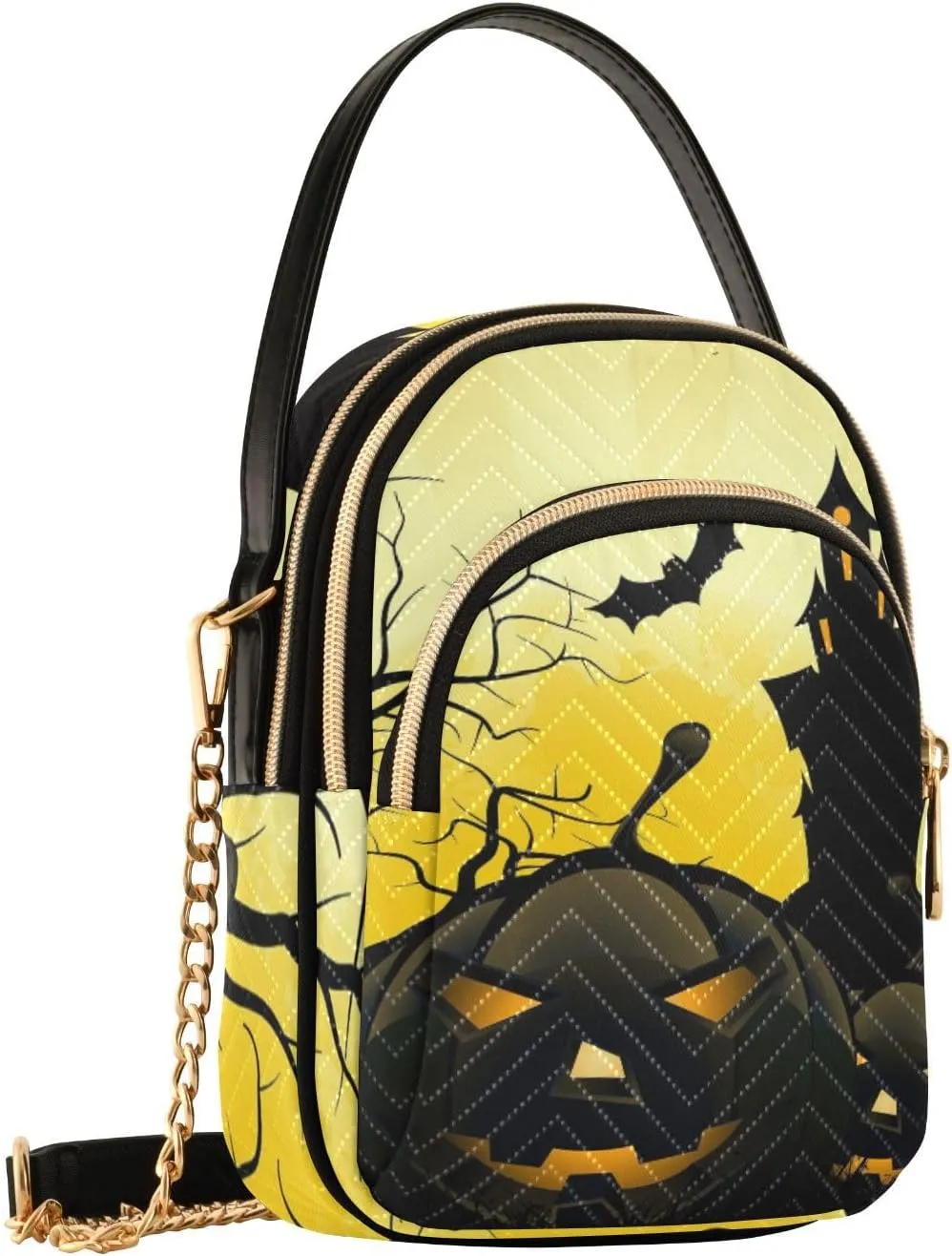 Women's Wave Cross Body Chest Bag, 52 inch Gold Chain Shoulder Handbag Purse
