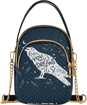 Women's Wave Cross Body Chest Bag, 52 inch Gold Chain Shoulder Handbag Purse