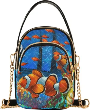 Women's Wave Cross Body Chest Bag, 52 inch Gold Chain Shoulder Handbag Purse
