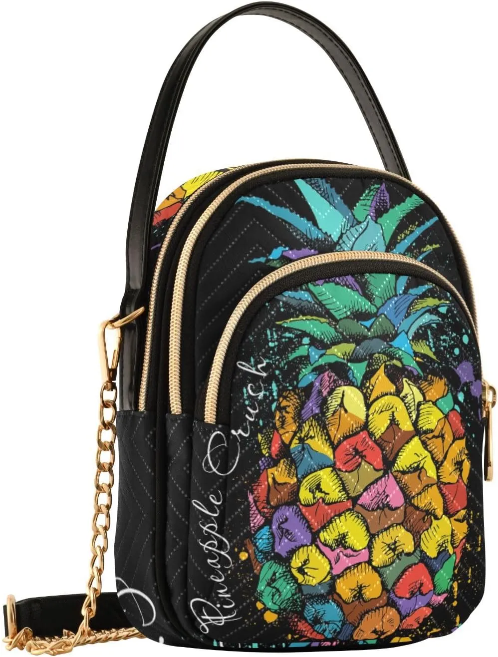 Women's Wave Cross Body Chest Bag, 52 inch Gold Chain Shoulder Handbag Purse