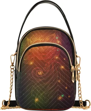 Women's Wave Cross Body Chest Bag, 52 inch Gold Chain Shoulder Handbag Purse