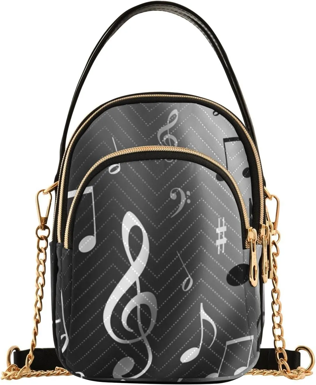 Women's Wave Cross Body Chest Bag, 52 inch Gold Chain Shoulder Handbag Purse