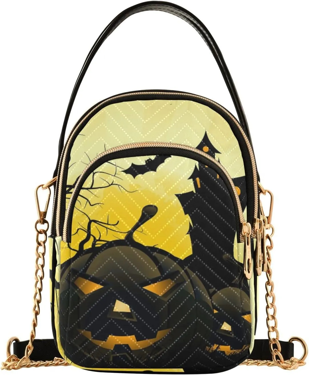 Women's Wave Cross Body Chest Bag, 52 inch Gold Chain Shoulder Handbag Purse