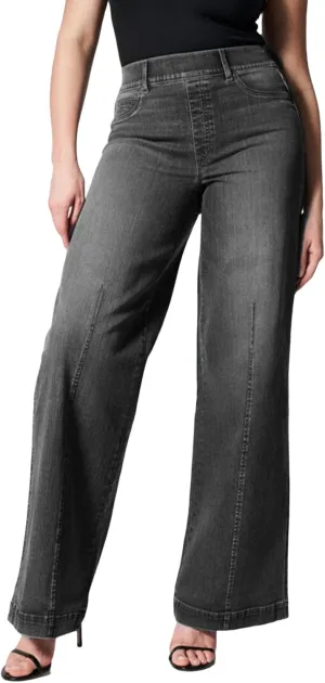 Womens Wide Leg Jeans Elastic High Waisted Trendy Straight Leg Denim Pants Baggy Pull On Jeans for Women Stretch
