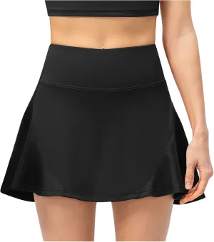 Womens Y2K Tennis Skirts with Shorts High Waist Stretchy Athletic Yoga Skorts Light Quick Dry Golf Running Pants Skirt
