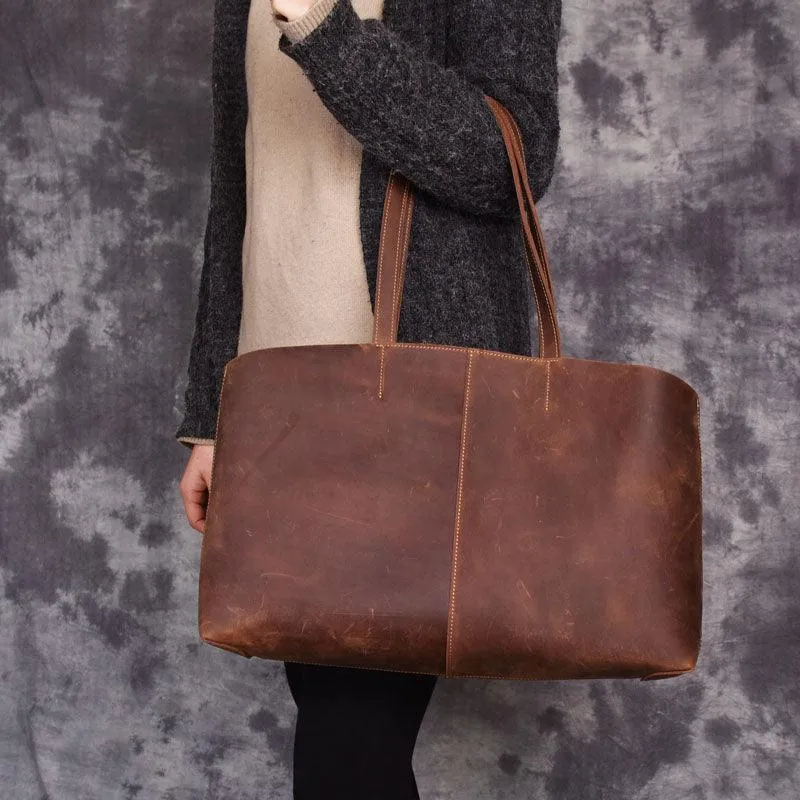 Woosir Large Leather Tote with Inner Pocket