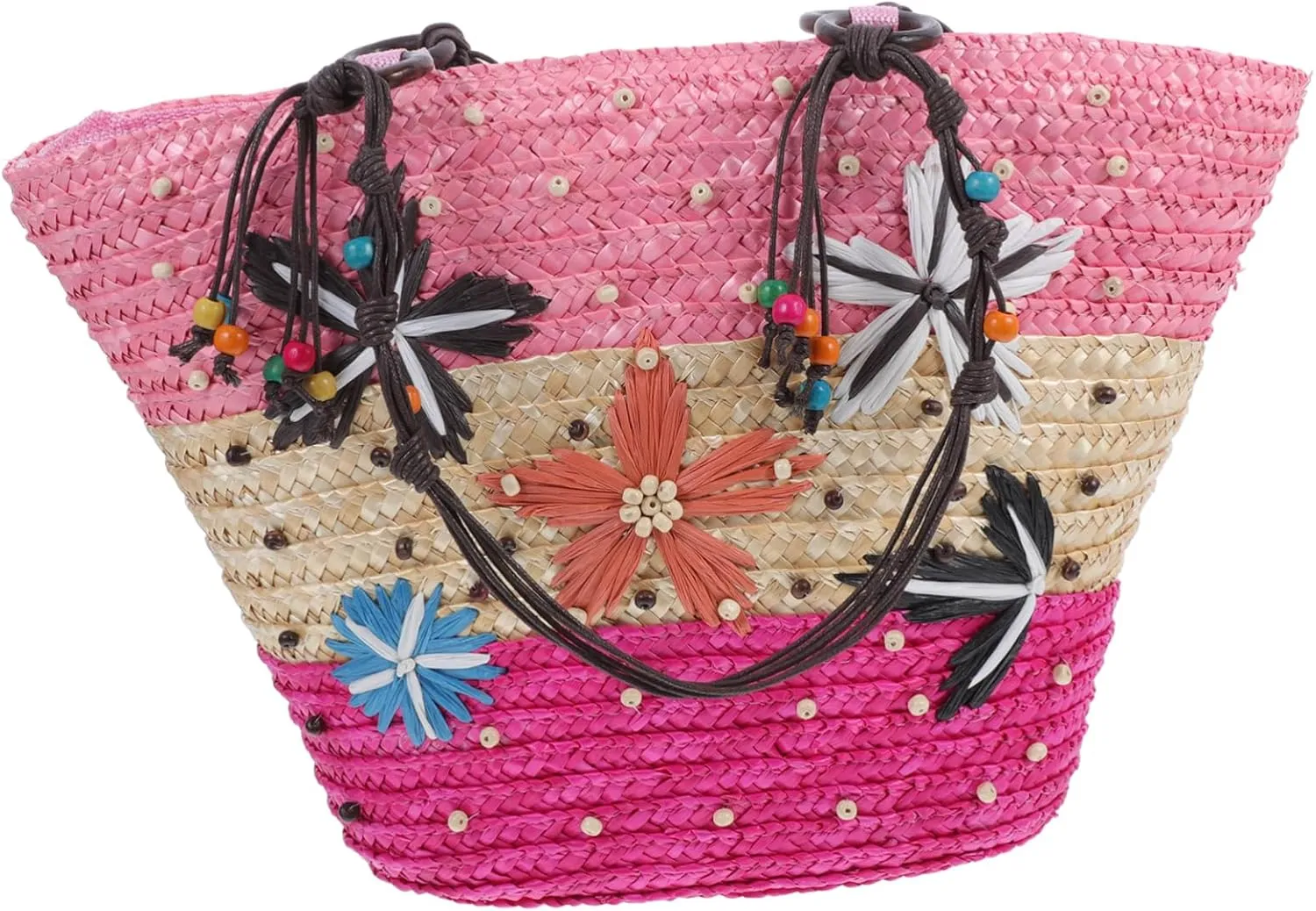Woven Beach Bag for Women Stylish Handbag Embroidered Summer Tote for Parties Shopping and Daily Use Durable Wheat Straw Material Versatile Shoulder Bag