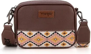 Wrangler Crossbody Bag for Women Aztec Mini Crossover Purse with Guitar Strap