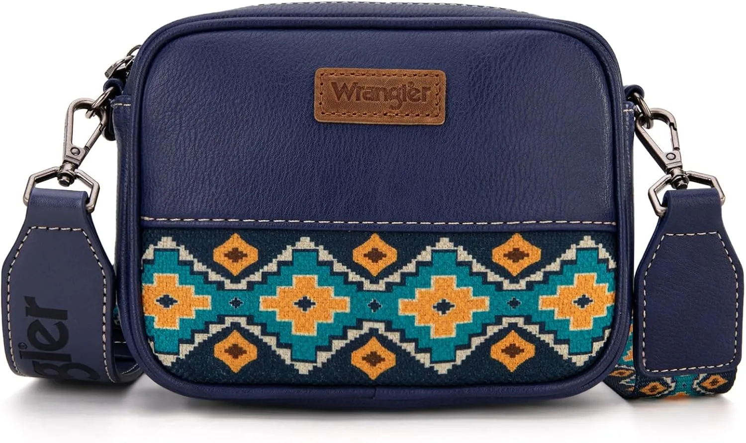 Wrangler Crossbody Bag for Women Aztec Mini Crossover Purse with Guitar Strap