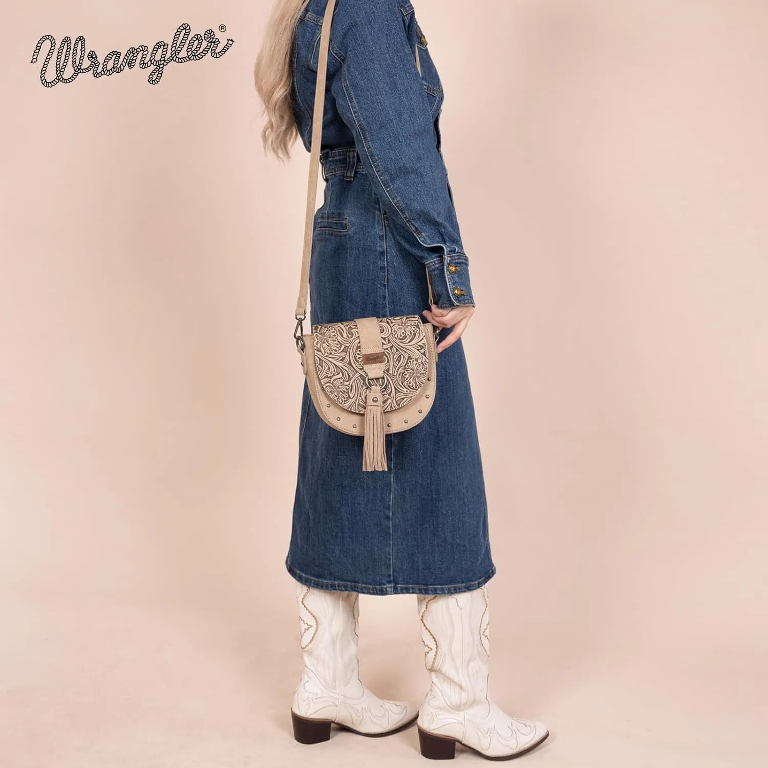 Wrangler Crossbody Bag Western Flap Purse for Women Travel