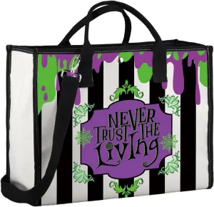 WSNANG Ghost Movie Inspired Gift Never Trust The Living Tote Bag Halloween Ghost Shoulder Bag