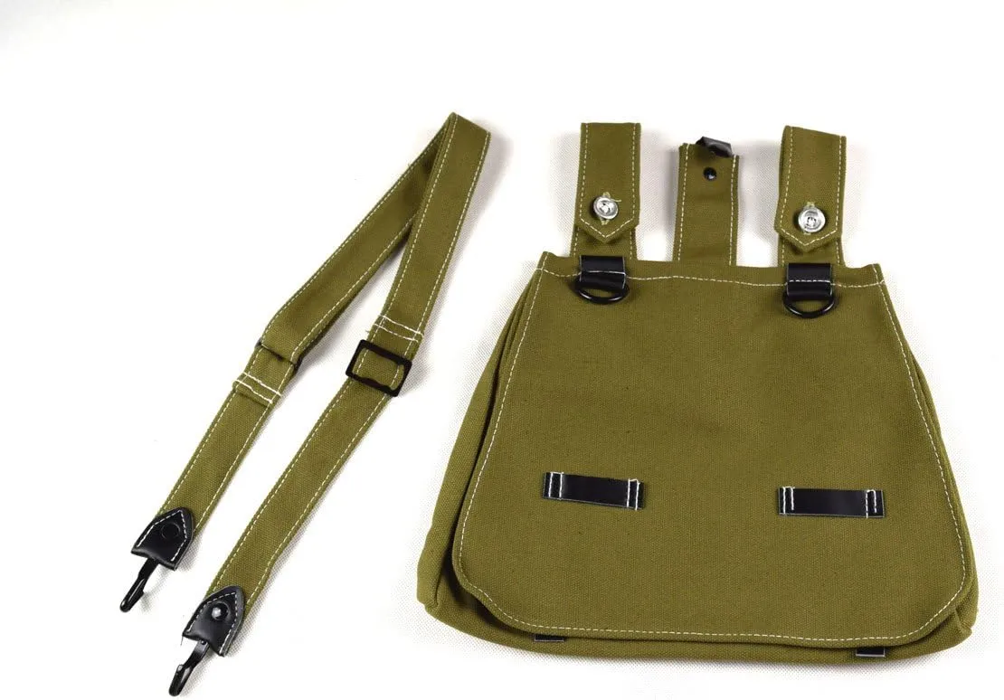 WWII German Army Canvas Bread Bag W Shoulder Strap