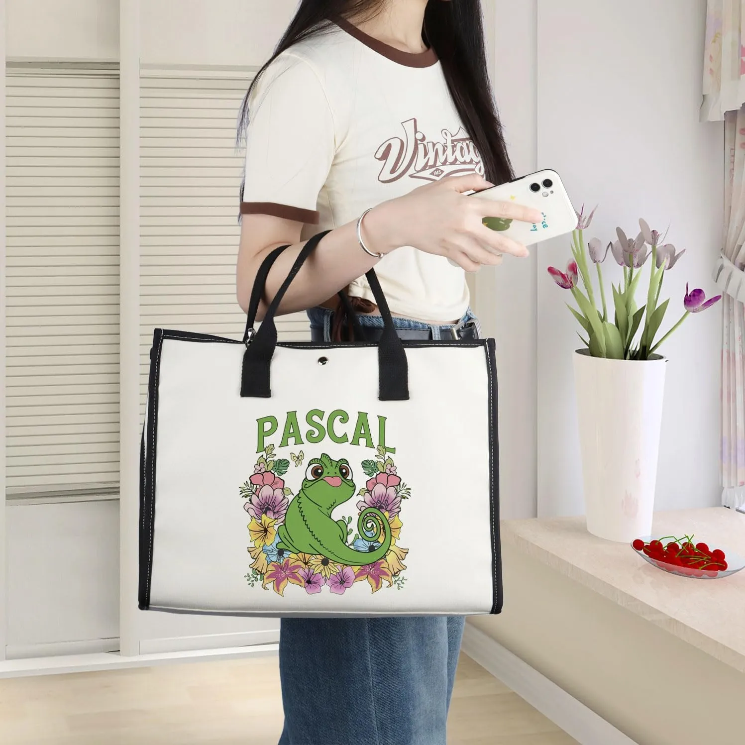 WZMPA Chameleon Pascal Tote Bag - Pascal Fans Gift, Shoulder Bag, Merchandise