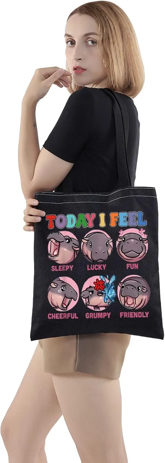 WZMPA Hippo Moo Deng Tote Bag Lover Gift Shoulder Bag Merch