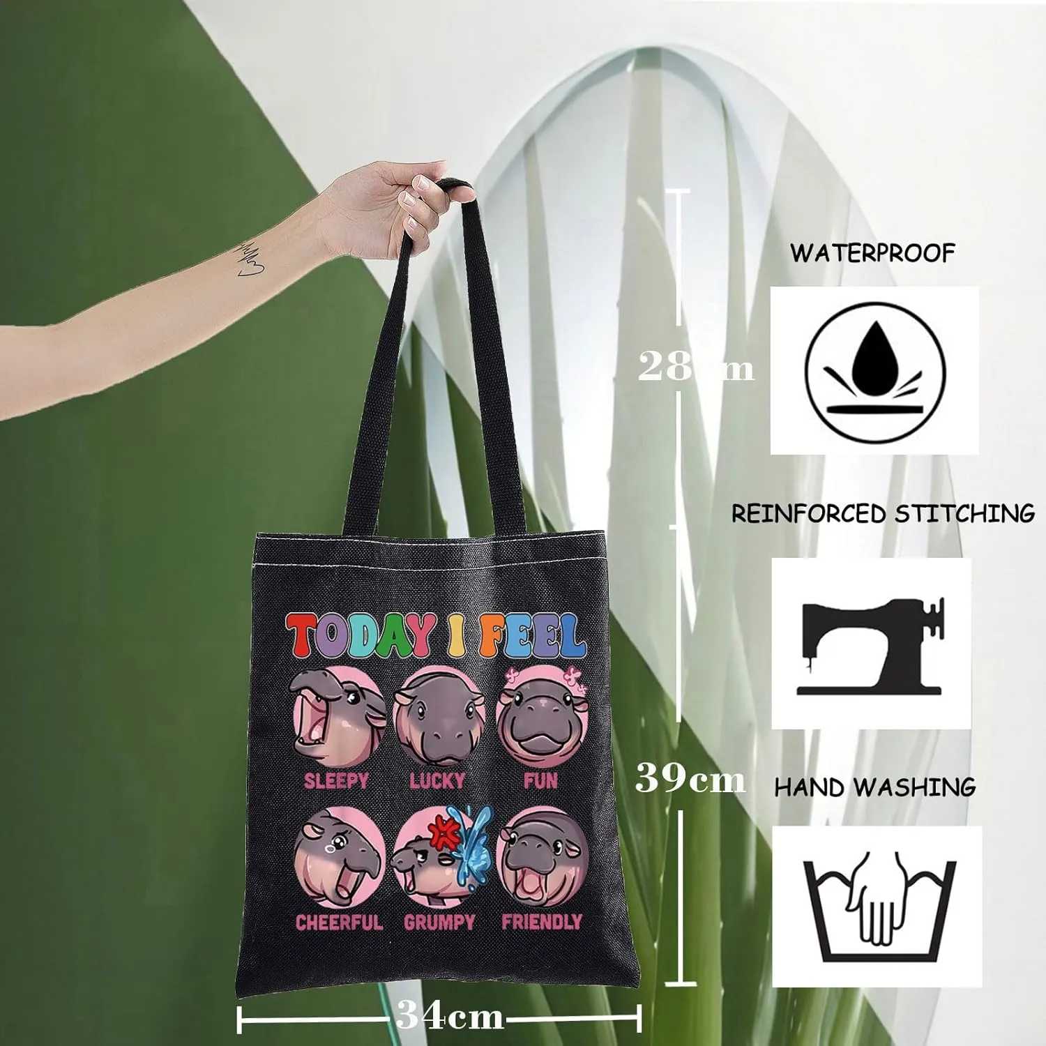 WZMPA Hippo Moo Deng Tote Bag Lover Gift Shoulder Bag Merch