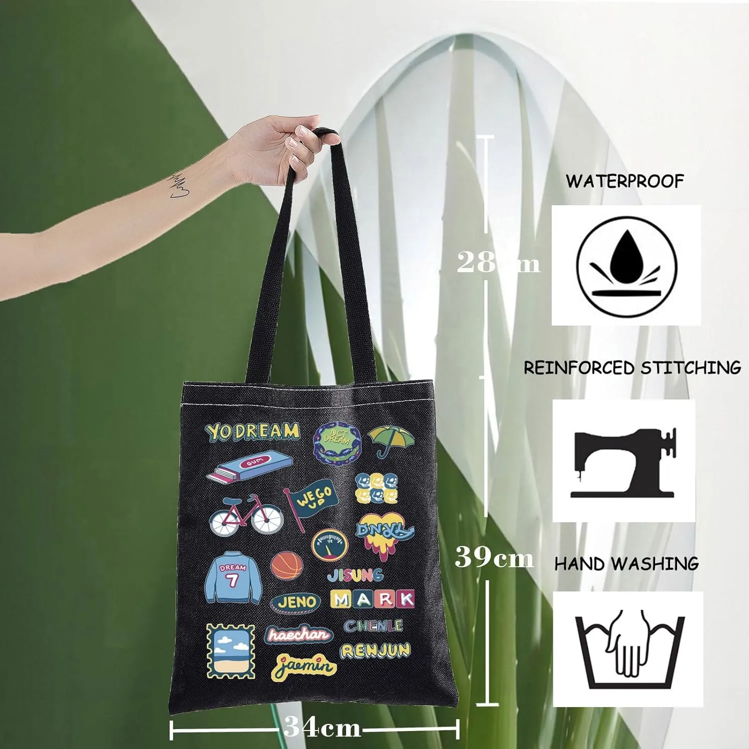 WZMPA K-Pop Tote Bag K-Pop Team Fans Gift Korean Group Dream Shoulder Bag K-Pop Merchandise
