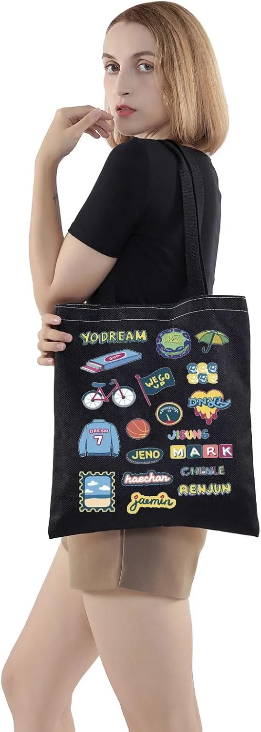 WZMPA K-Pop Tote Bag K-Pop Team Fans Gift Korean Group Dream Shoulder Bag K-Pop Merchandise