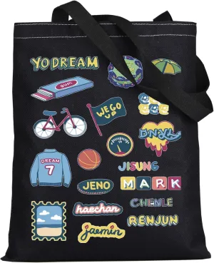 WZMPA K-Pop Tote Bag K-Pop Team Fans Gift Korean Group Dream Shoulder Bag K-Pop Merchandise