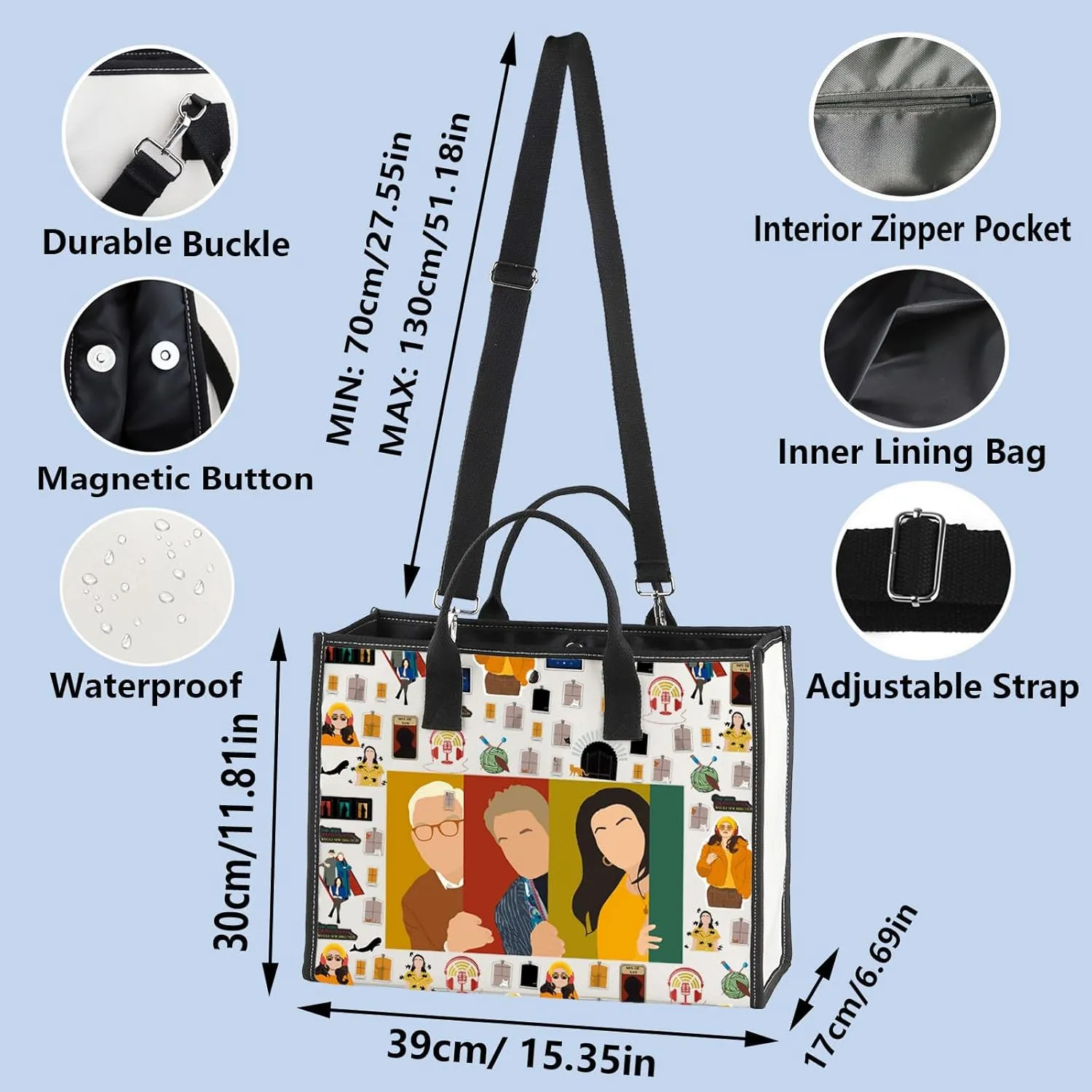 WZMPA Mabel Tote Bag Charles Fans Gift Murder TV Show Shoulder Bag True Crime Merchandise