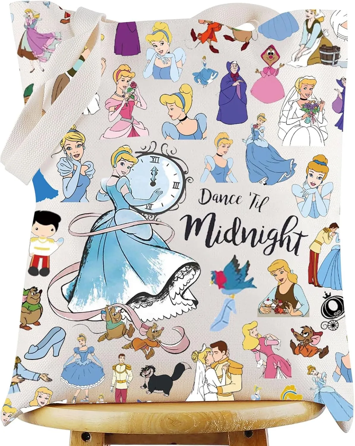 WZMPA Magical Princess Tote Bag Cartoon Rat Fans Gifts Dance Until Midnight Scullery Maid Shoulder Bag Fairy Tales Merch