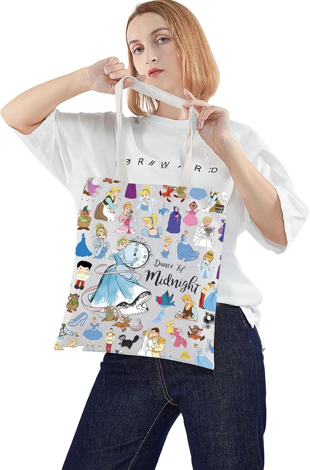 WZMPA Magical Princess Tote Bag Cartoon Rat Fans Gifts Dance Until Midnight Scullery Maid Shoulder Bag Fairy Tales Merch