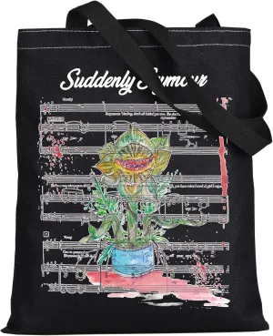 WZMPA Musical Tote Bag Seymour＆Audrey Fans Gift Suddenly Seymour Reusable Grocery Bag