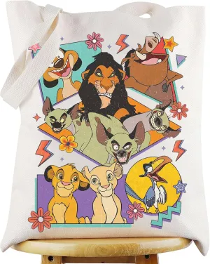 WZMPA Simba Tote Bag Scar Fans Gift Mufasa And Sarabi Reusable Grocery Bag Pumbaa Merchandise