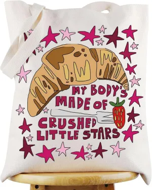 WZMPA Singer Puberty Tote Bag Singer Lyric Fans Gift My Body's Made Of Crushed Little Stars Musical Shoulder Bag
