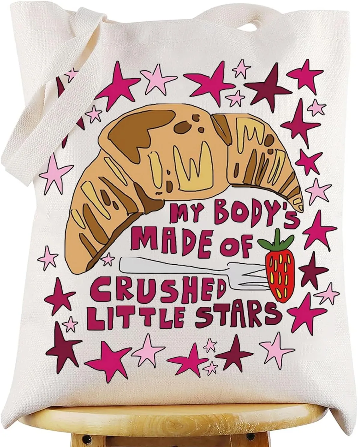WZMPA Singer Puberty Tote Bag Singer Lyric Fans Gift My Body's Made Of Crushed Little Stars Musical Shoulder Bag
