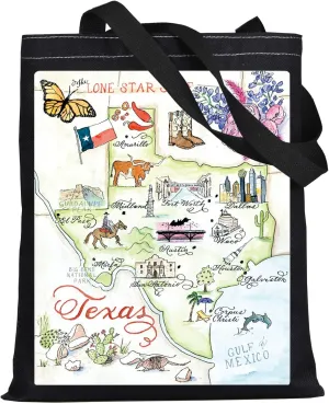 WZMPA Texas State Tote Bag Souvenirs Gift Vacation Shoulder Bag Landmarks Merchandise