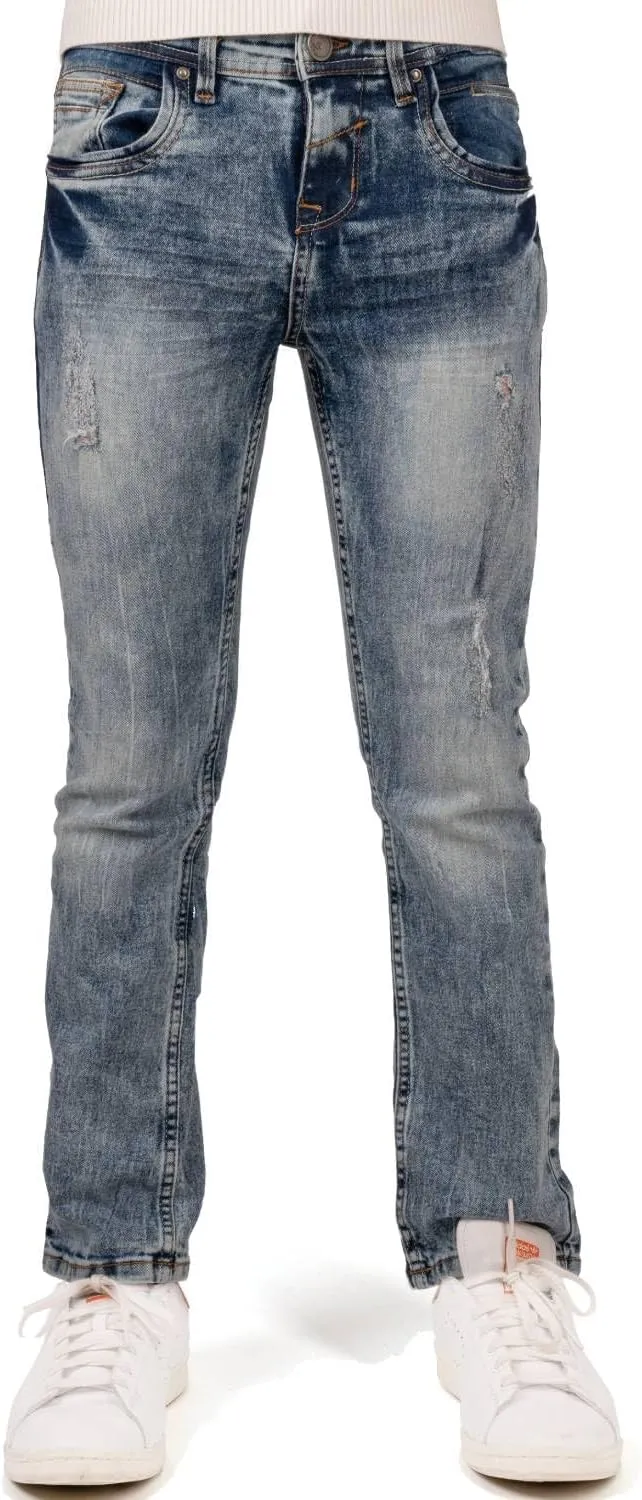 X RAY Boys Distressed Jeans (2T-16), Big Boy & Little Kids Stretch Slim Fit Pants, Ripped Denim Jeans for Boys