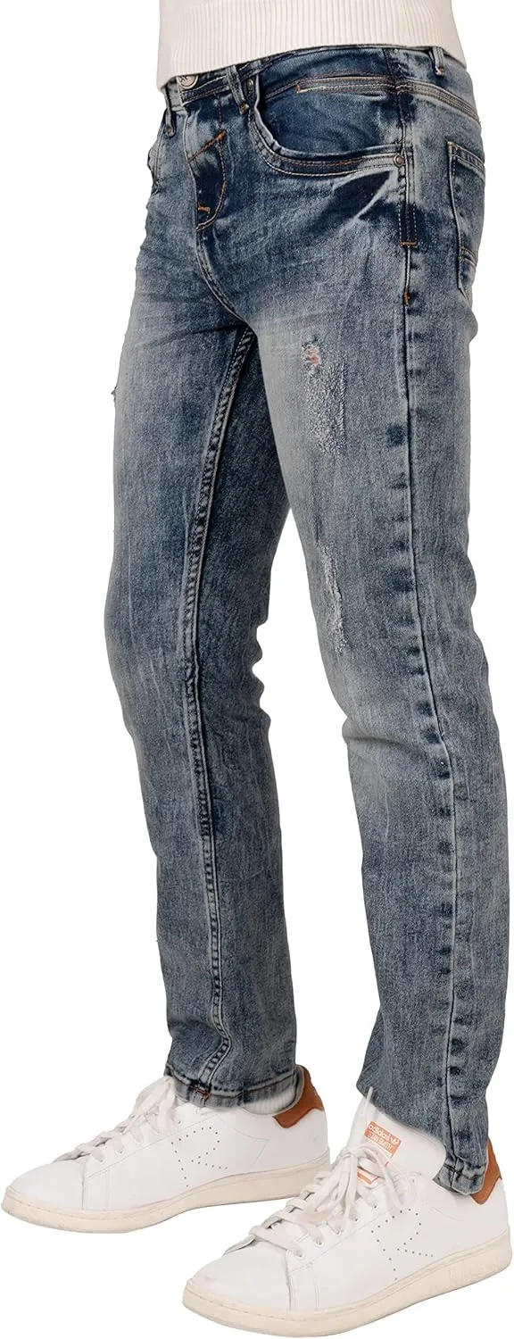 X RAY Boys Distressed Jeans (2T-16), Big Boy & Little Kids Stretch Slim Fit Pants, Ripped Denim Jeans for Boys