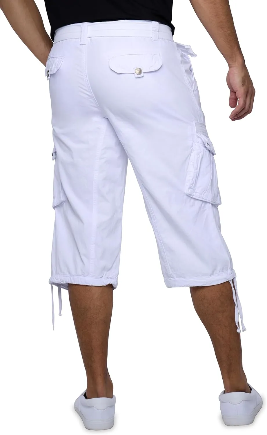 X RAY Men's Belted Long Cargo Shorts for Men, Below Knee Length Mens Cargo Shorts, 3/4 Pants (Big and Tall Shorts for Men)