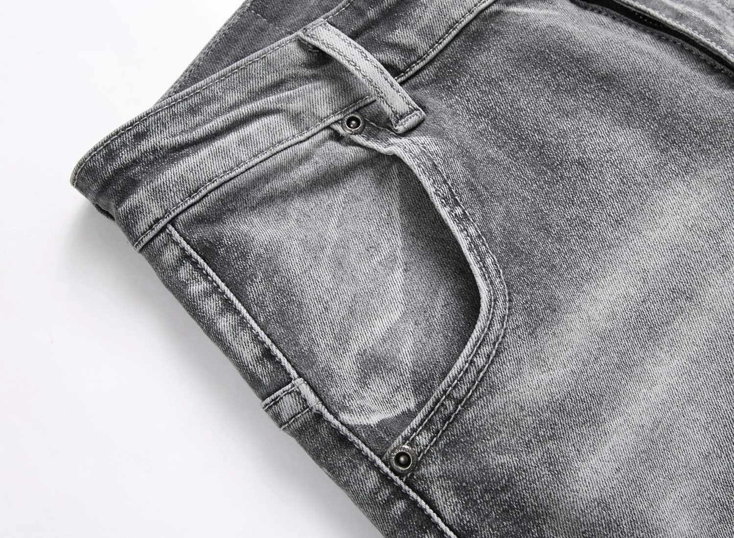 XIMXIMMTIAN Men's Biker Moto Washed Distressed Slim Fit Straight Jeans Denim…