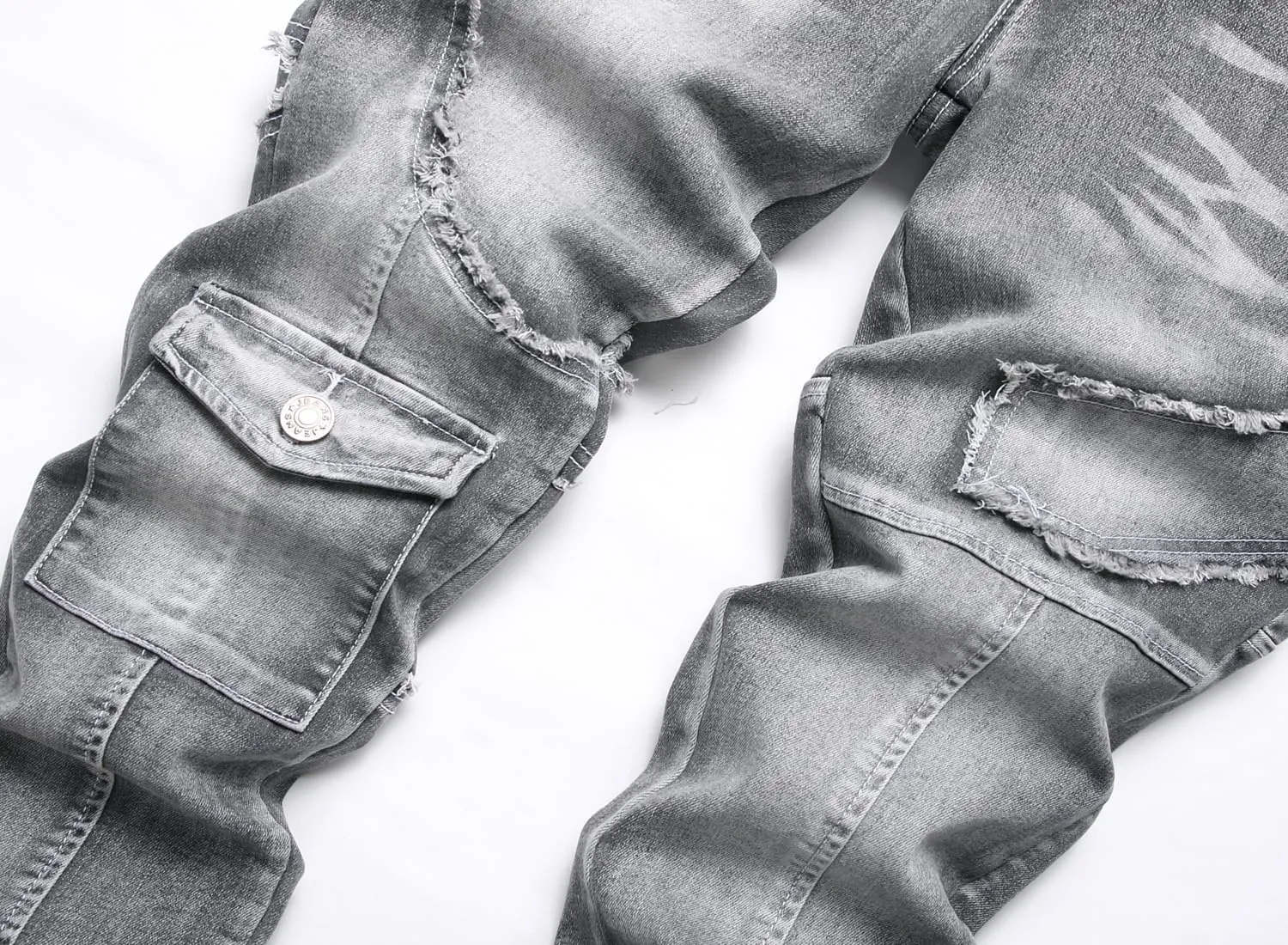 XIMXIMMTIAN Men's Biker Moto Washed Distressed Slim Fit Straight Jeans Denim…