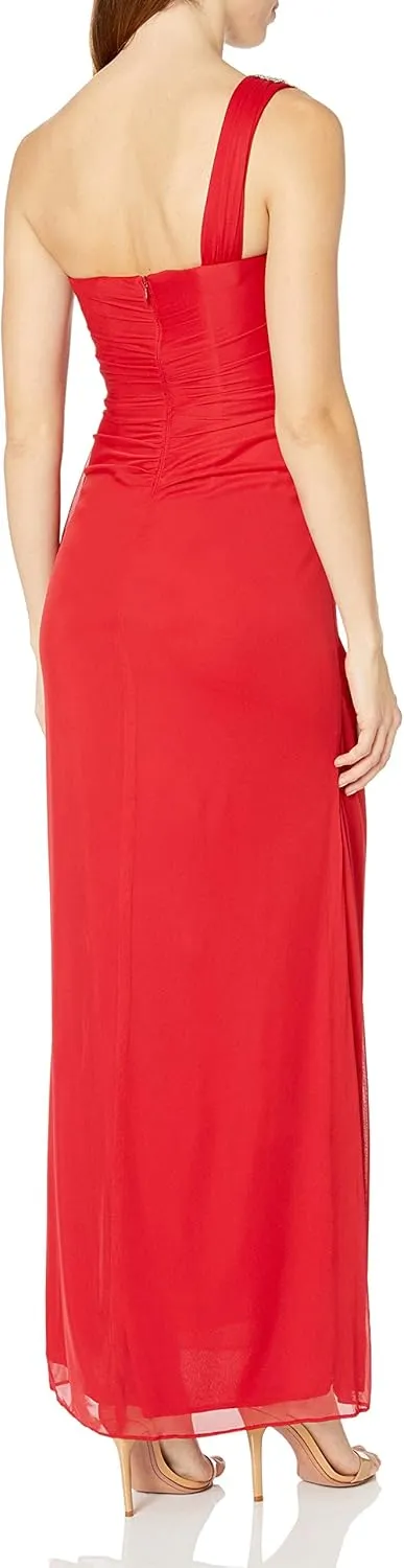 Xscape Women's One Shoulder Gown with Embellishment
