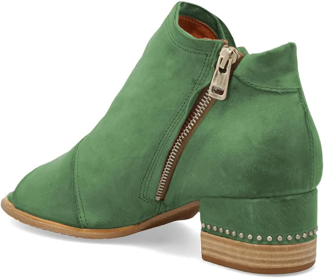 XYD Women Chic V-cut Chunky Heel Ankle Boots Open Toe Studded Bootie Sandals Side Zipper Casual Dressy Party Dress Shoes