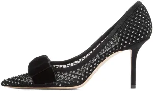 XYD Women's Chic Pointed Toe Evening Shoes High Heels Mesh Breathable Shiny Rhinestones Stiletto Checkered Office Lady Slip On Formal Dress Wedding Pumps