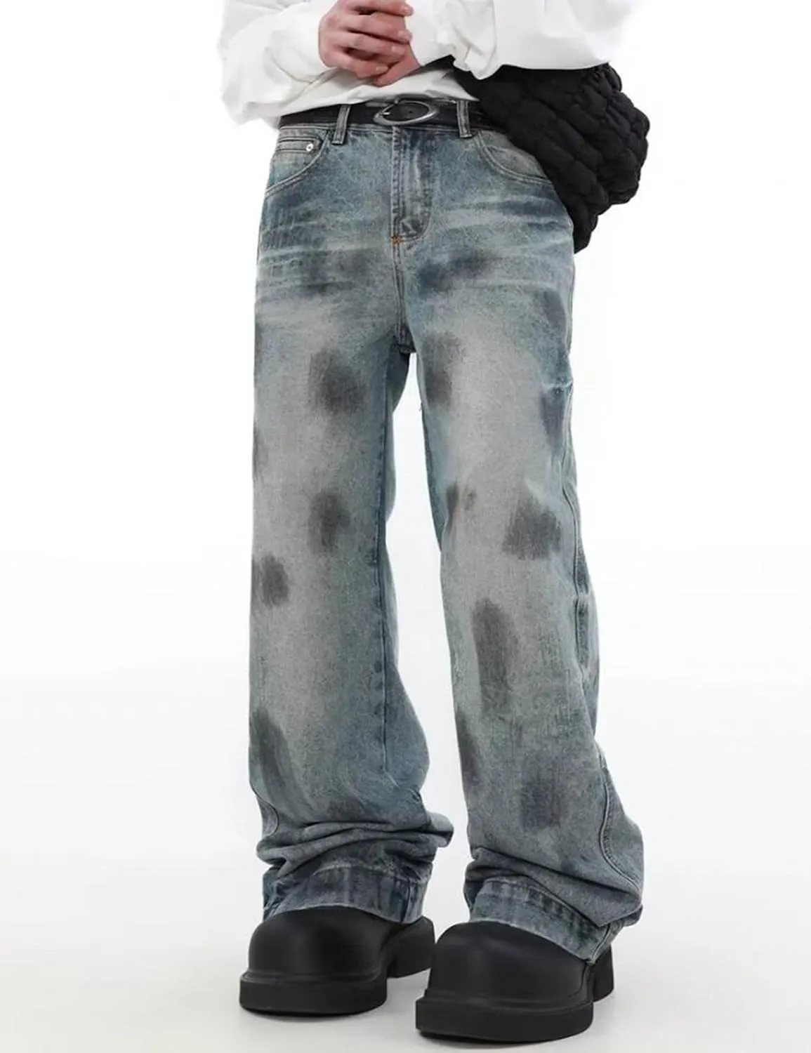 Y2k Mens Baggy Jeans Aesthetic Skater Pants Hip Hop Vintage Jnco Jeans Harajuku Denim Pants Streetwear