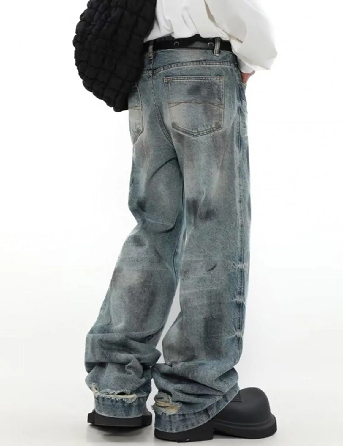 Y2k Mens Baggy Jeans Aesthetic Skater Pants Hip Hop Vintage Jnco Jeans Harajuku Denim Pants Streetwear