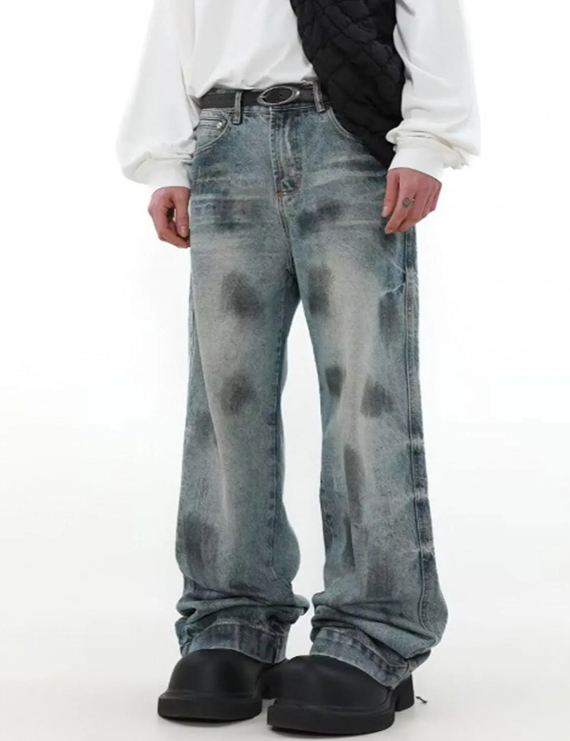 Y2k Mens Baggy Jeans Aesthetic Skater Pants Hip Hop Vintage Jnco Jeans Harajuku Denim Pants Streetwear