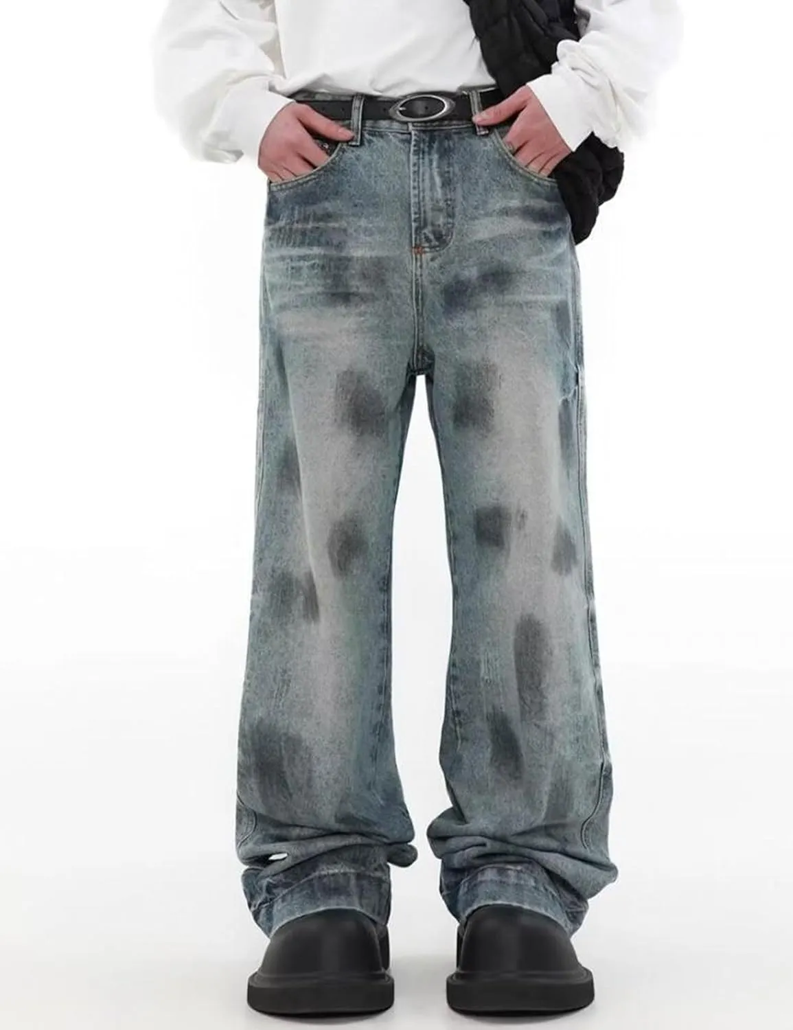 Y2k Mens Baggy Jeans Aesthetic Skater Pants Hip Hop Vintage Jnco Jeans Harajuku Denim Pants Streetwear