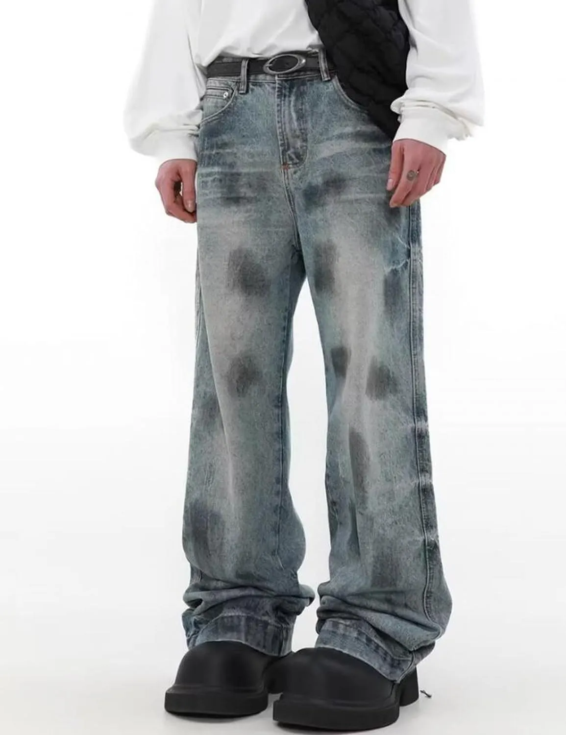Y2k Mens Baggy Jeans Aesthetic Skater Pants Hip Hop Vintage Jnco Jeans Harajuku Denim Pants Streetwear