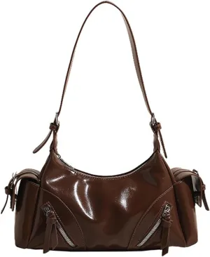 Y2k Shoulder Bag Women's Vintage Vegan Leather Shoulder Purse Punk Streetwear
