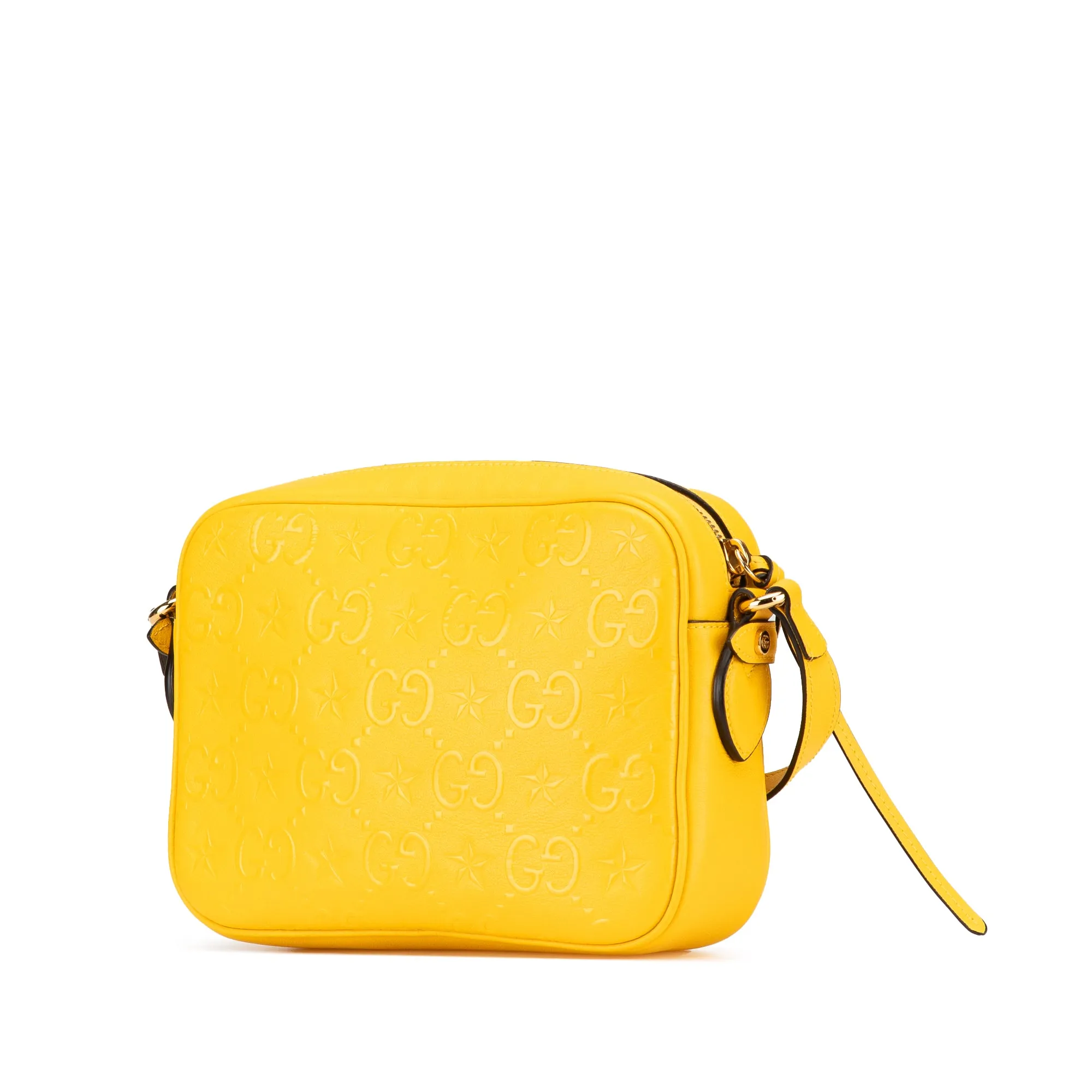 Yellow Gucci GG Star Embossed Leather Crossbody