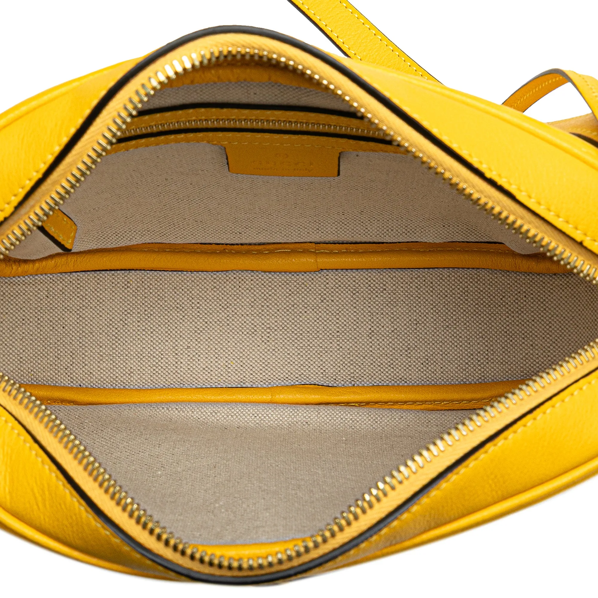 Yellow Gucci GG Star Embossed Leather Crossbody