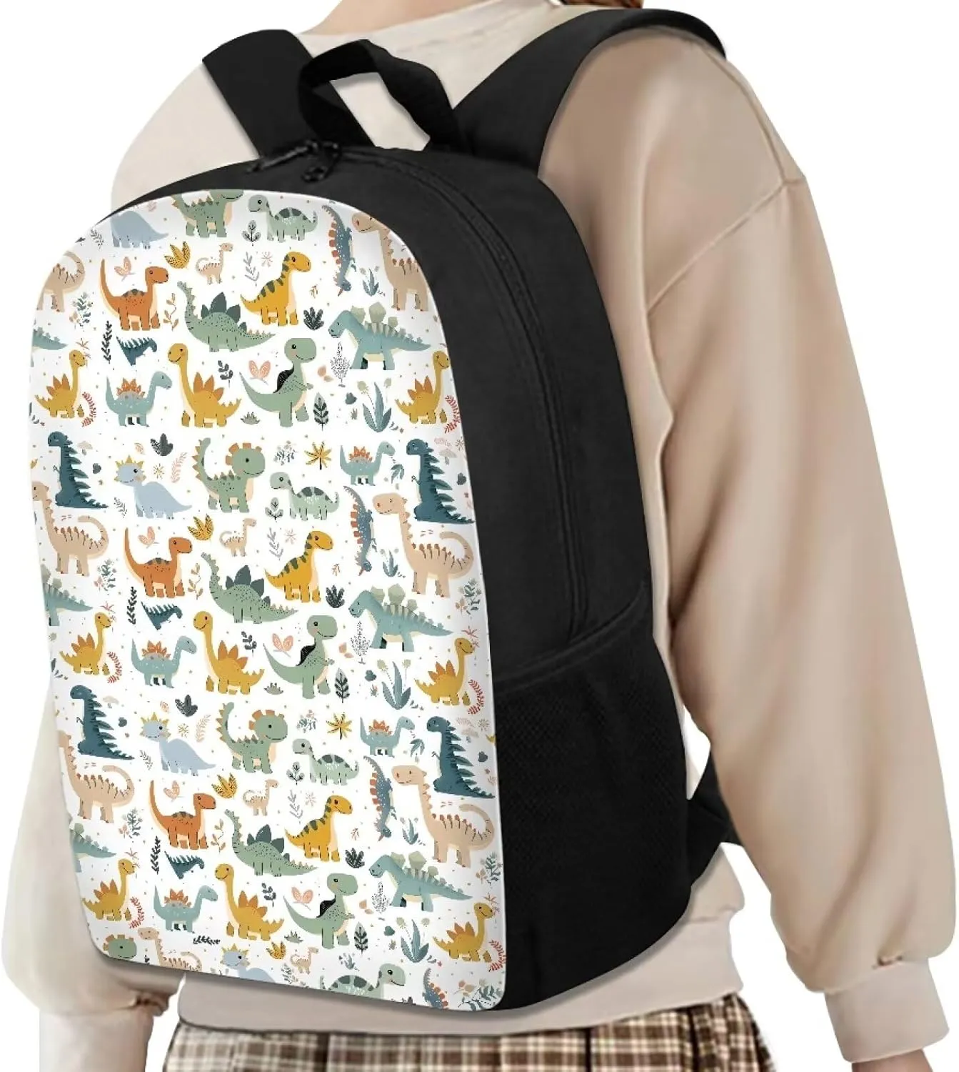 Ystardream Bookbags for 6th Grade Boys Cartoon Dinosaur Backpack for Girls Middle School Bag for 8-10 14-16 Kids Child Bookbag High Schoolbag 17 Inch Bag Packs Back to School Rucksack Travel Bag