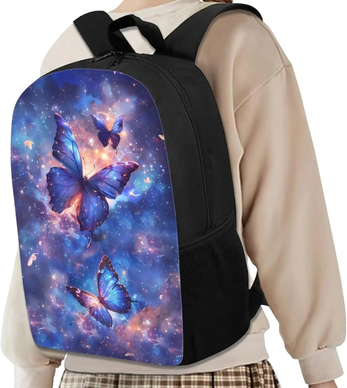 Ystardream Galaxy Butterfly Backpacks for Kids Bookbags for 6th Grade Girls School Shoulder Bag Large Waterproof Bookbag Laptop Daypack for Students Teens Girls Boys Elementary Middle School