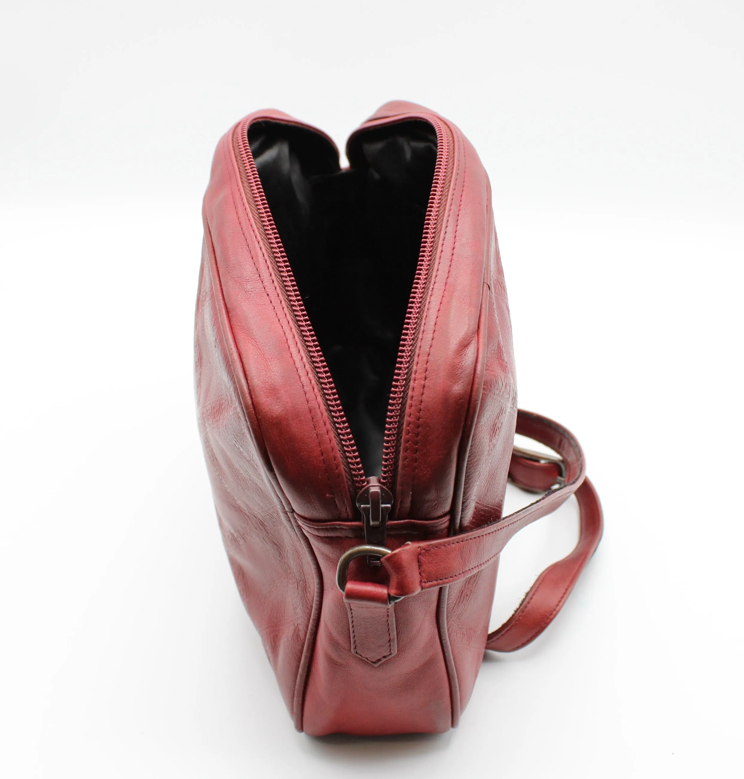 Yves Saint Laurent Chyc Red Embossed Leather Crossbody Bag Vintage