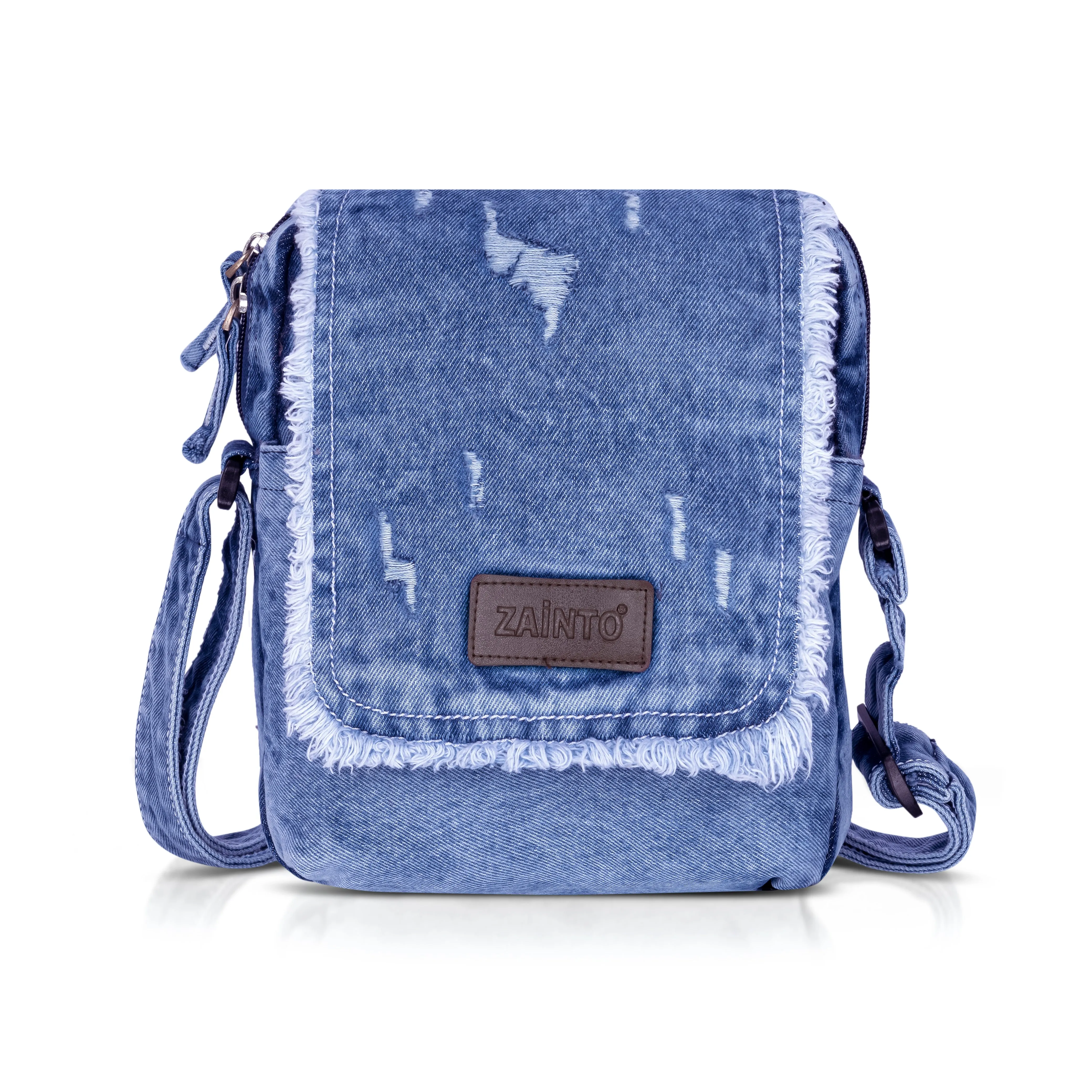 ZAINTO Crossbody Sling Bag for Women & Girls – Stylish Denim Casual Fringe Shoulder Bag with Adjustable Strap